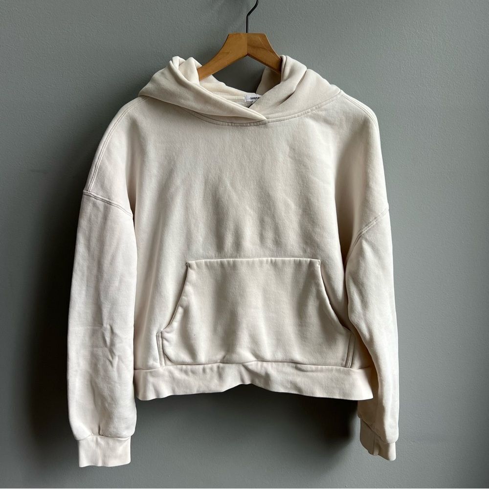 Garage UltraFleece Hoodie Off White Cream Women's Pullover Size L/XL Sweatshirt